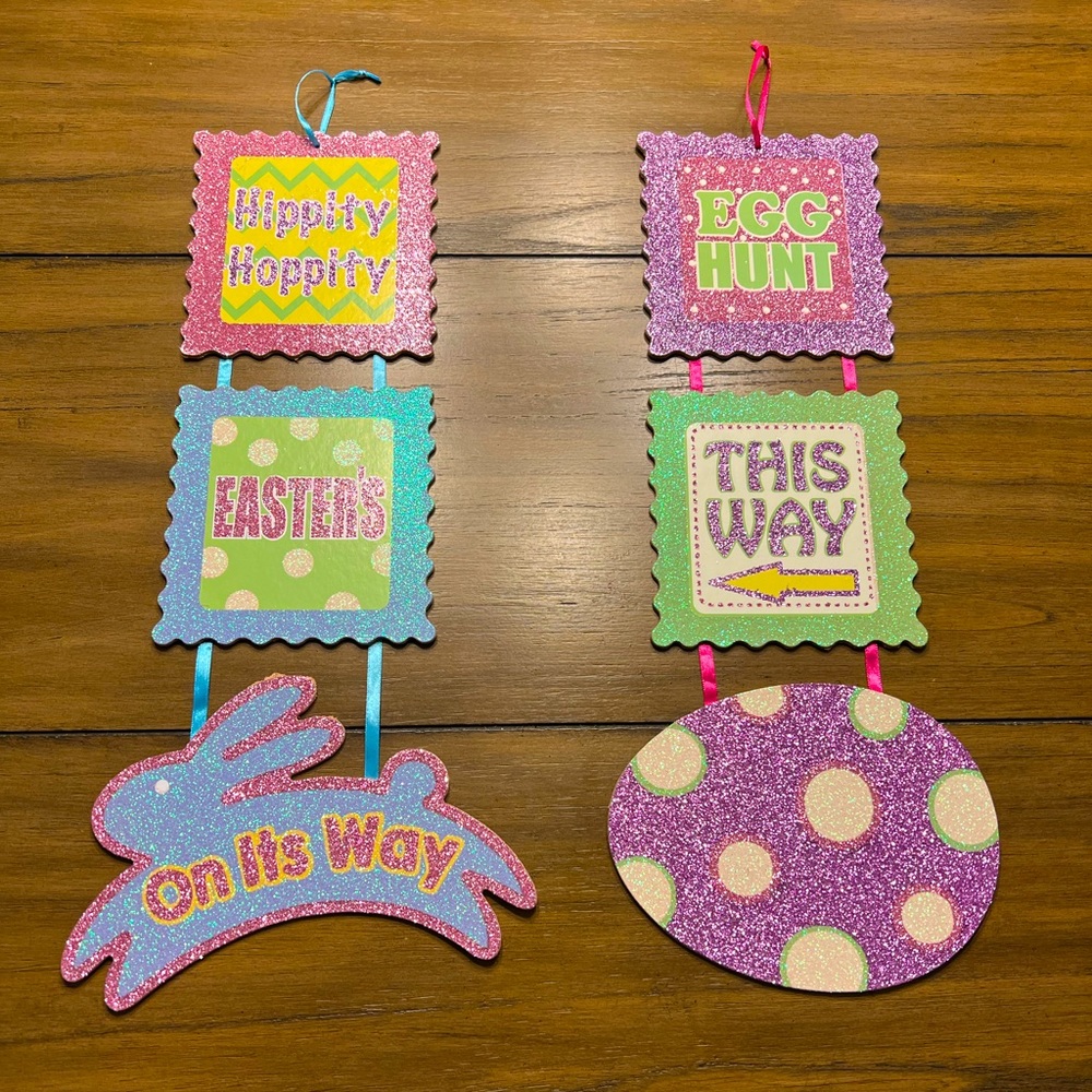 Glitter Easter Door Hangers - Set of 2